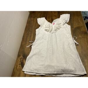 Lilly Pulitzer Emiline Romper Size 12 Resort White Circle Bloom Eyelet